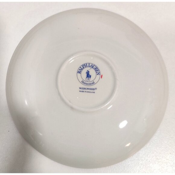 2 Ralph Lauren Wedgwood Homestead Cups & Saucers  England Red White Checker - Picture 10 of 14